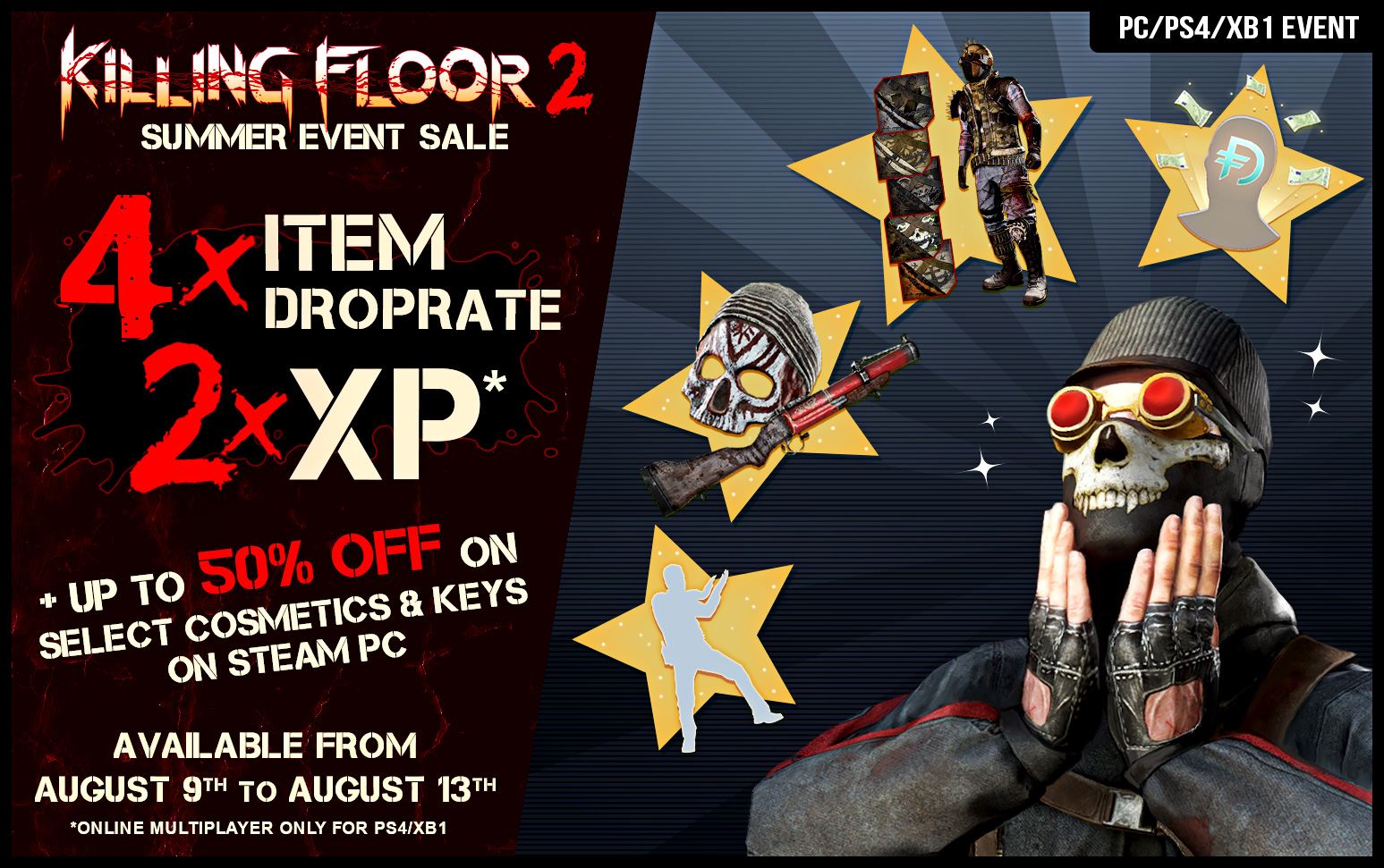 Kf2 Item Drops For Weapon And Cosmetic Skins Killingfloor