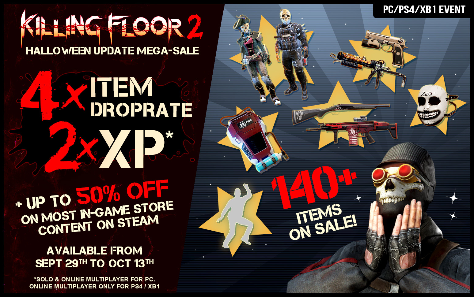 Halloween Update 2X XP, 4X Drop and MEGA Sale!